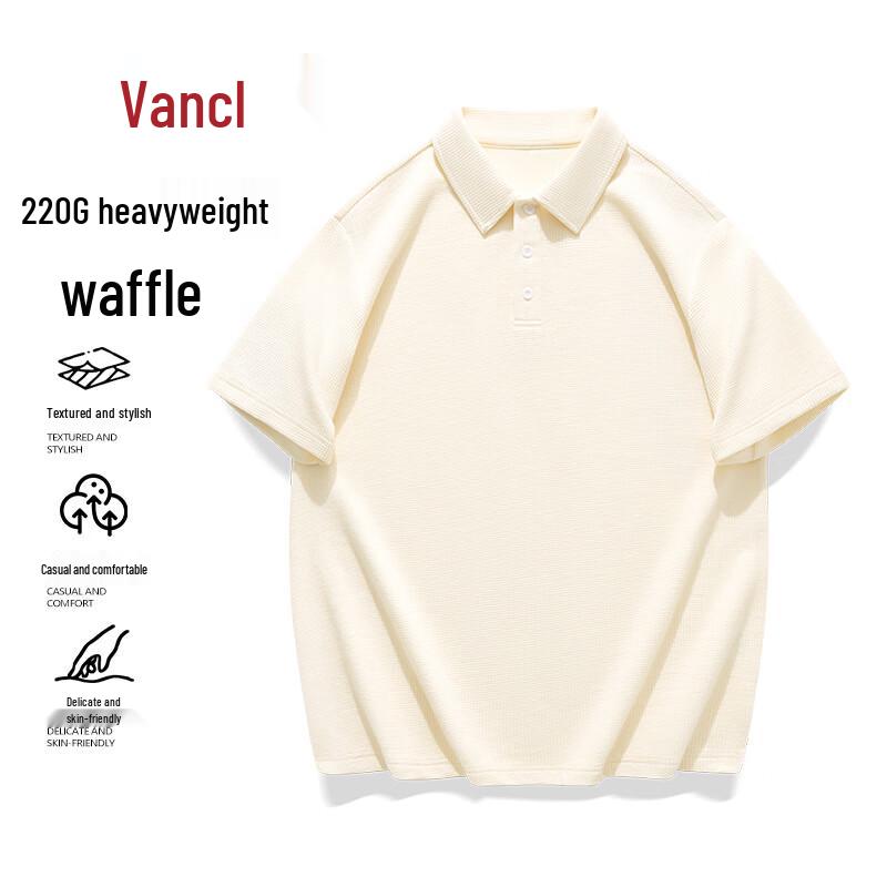 VANCL Men s Premium Waffle Knit Short-Sleeve Polo Shirt 3XL
