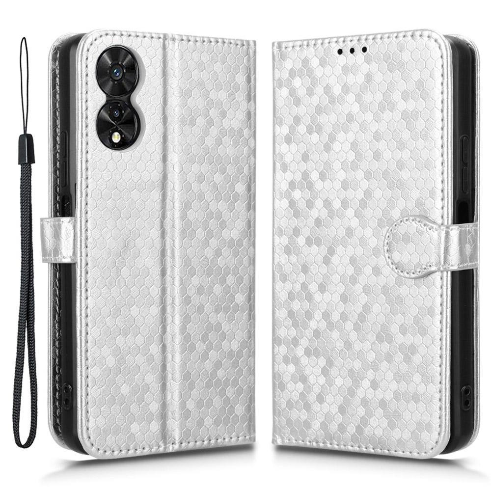 For TCL 505 Wallet Phone Case Dots Pattern PU Leather Flip Cover
