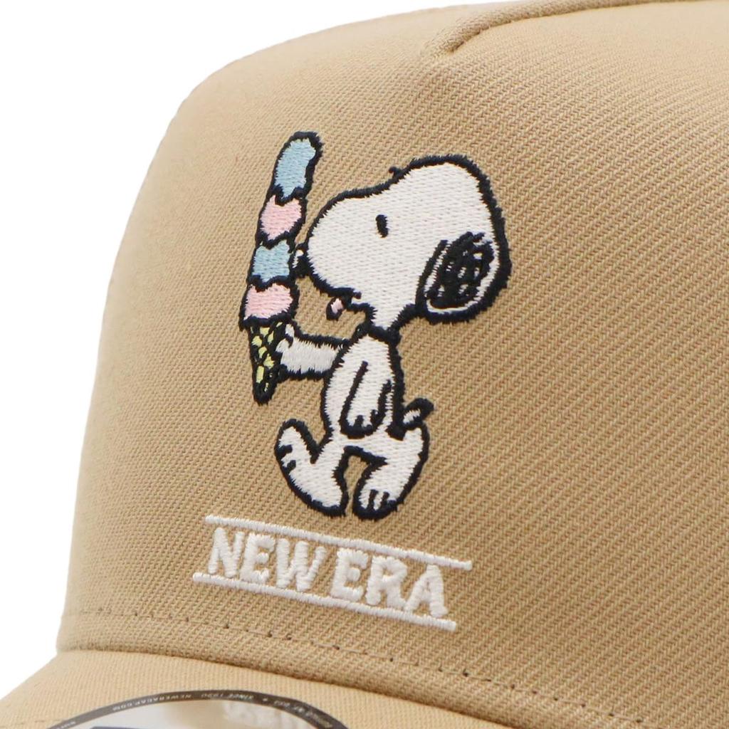 New Era 9FORTY Trucker Mesh Cap Camel Peanuts Snoopy ONSPOTZ and 9FORTY Stylish Streetwear Travel Sun Gift Idea A-Frame (14676942, NER36C4691), Beige,