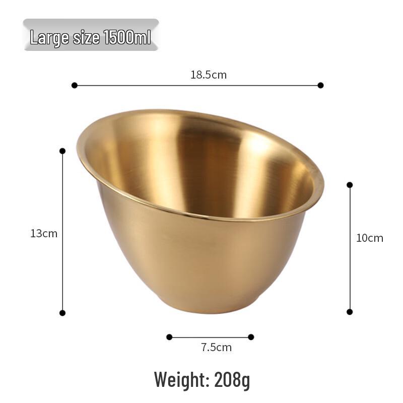 Goldene Schräg gestellte Servierschüssel aus Edelstahl im koreanischen Stil