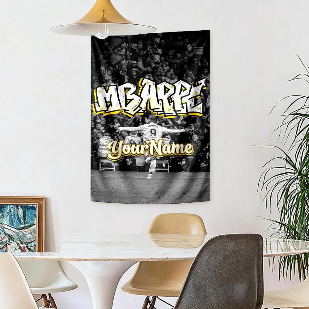 Mbappe Personalizowany Dekoracja Ścienna z Twoim Imieniem Gobelin Sztuka Na Pamięć o Zwierzęciu Urodziny Weselne Tło Imprezy Rodzinny Prezent