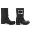 Great ROGER VIVIER Short Boots Tempet Viv Strassbacks Rubber Rain Boots Black Women 37 Used