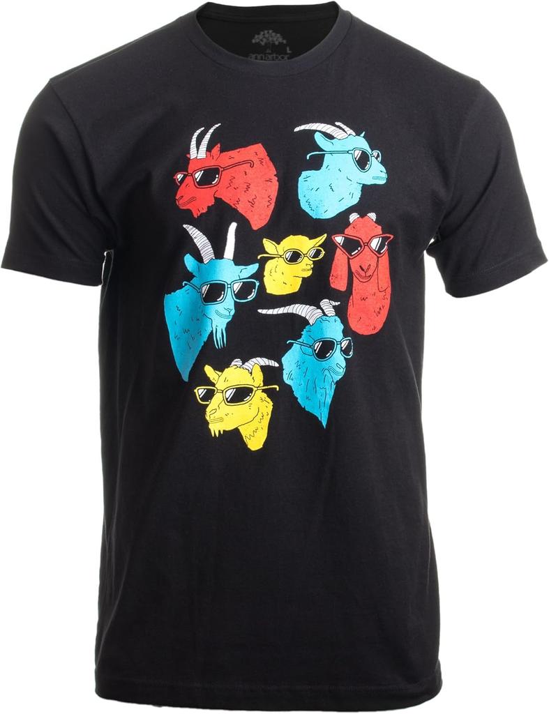 Cooles Ziegen mit Sonnenbrille Grafikdruck T-Shirt