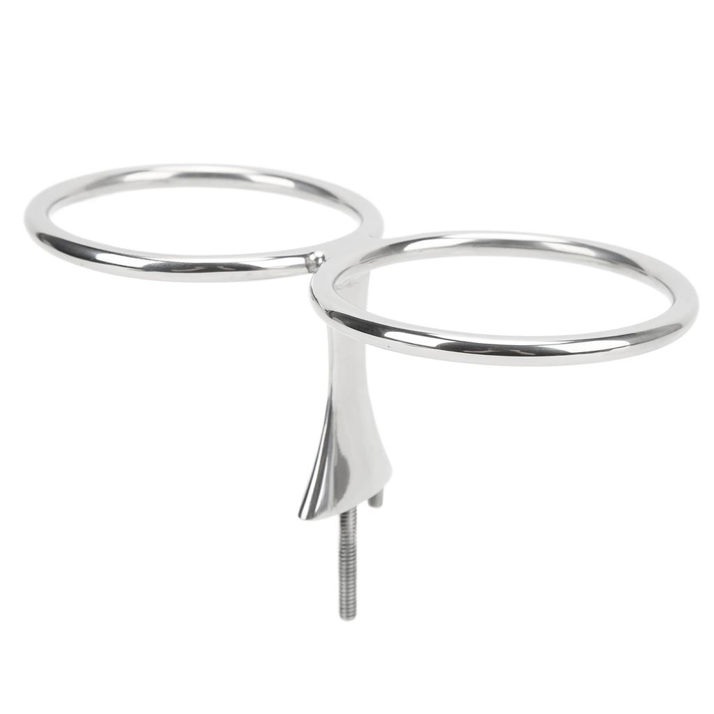 Double Ring Cup Drink Holder Stainless Steel Beverage Bottle Storage Rack for Marine Yachts Boats RV