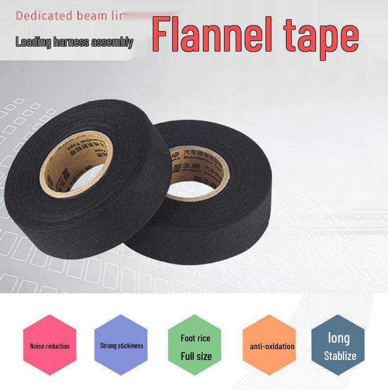 Flame Retardant, Noise-Reducing, High-Temp Resistant Automotive Wiring Flannel Tape