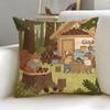 Classic Animal Squirrel Cushion Cover Soft  EasyWash Pillow Case  Versatile for Couch Bed Travel and Office