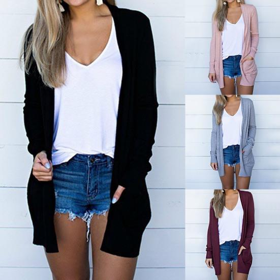 Lady Cardigan Solid Warm Multi Colors Chic Soft Touching Autumn for Working