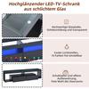 TV Schrank Stilvoll Fernsehschrank TV Lowboard Hochglanz Schwarz 70 Zoll Fernseher, TV Ständer 2 Schubladen, TV Möbel Wohnzimmer Schlafzimmer