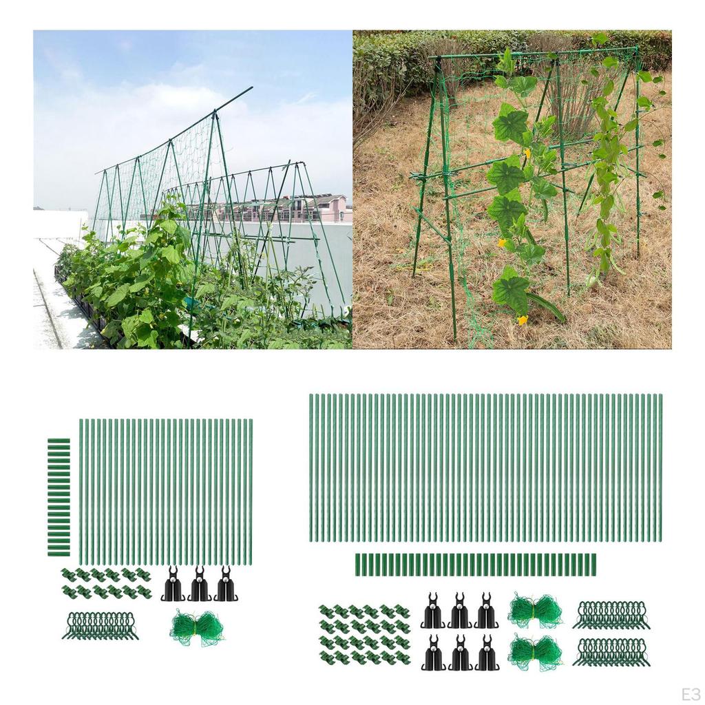 Gurkenspalier A-Frame Garten 122 cm x 122 cm Stabile Pflanzenstütze mit Netz für