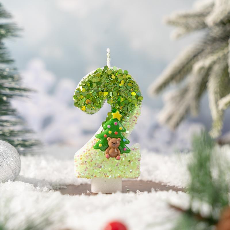 Christmas Tree Holiday Number Candle Innovation 0-9 Handmade Diy Decoration Crafts