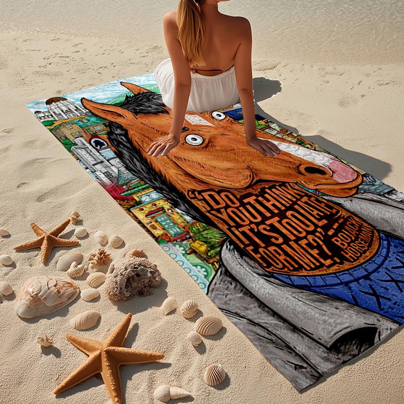 Pink Cat Man Horse Beach Towel, Super Soft Microfiber, Gift for Her/Him, Birthday, for Pool, Beach, Travel, Home Decor Fan gifts