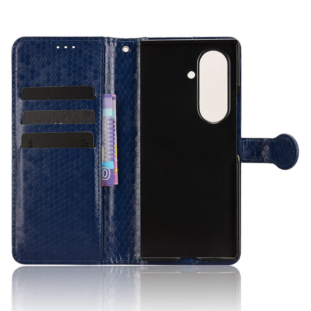 For Samsung Galaxy Z Fold7 5G Wallet Case Dot Pattern Imprint PU Leather Phone Cover with Wrist Strap