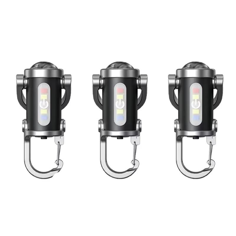 Mini Keychain Flashlights LED Side Light USB Rechargeable Torch COB Work Lamp Ultra Bright  Portable Lantern for Camping Hiking