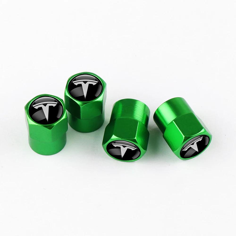 For Tesla Model 3 Model S X Model Y Roadster SpaceX Cybertruck 4pcs Car Wheel Tire Valve Caps Tyre Stem Caps Bolt-In Accessories