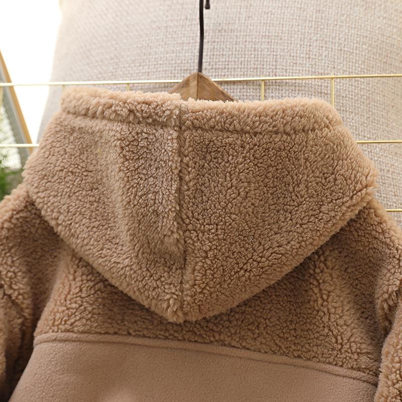 Dětská zateplená bunda chlapecký fleecový kabát zimní teplé svrchní oblečení podzimní dětské oblečení s kapucí