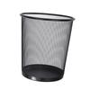 Metal Mesh Trash Can Round Open Waste Basket Garbage Container Bin for Home Kitchen Bathroom Office Room Black