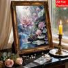 DIY 5D Lotus Pearl Art Kit No Frame Pearl Diamond Painting for Adults 30x40cm Floral Gem Art for Home Wall Decoration & Craft Gift