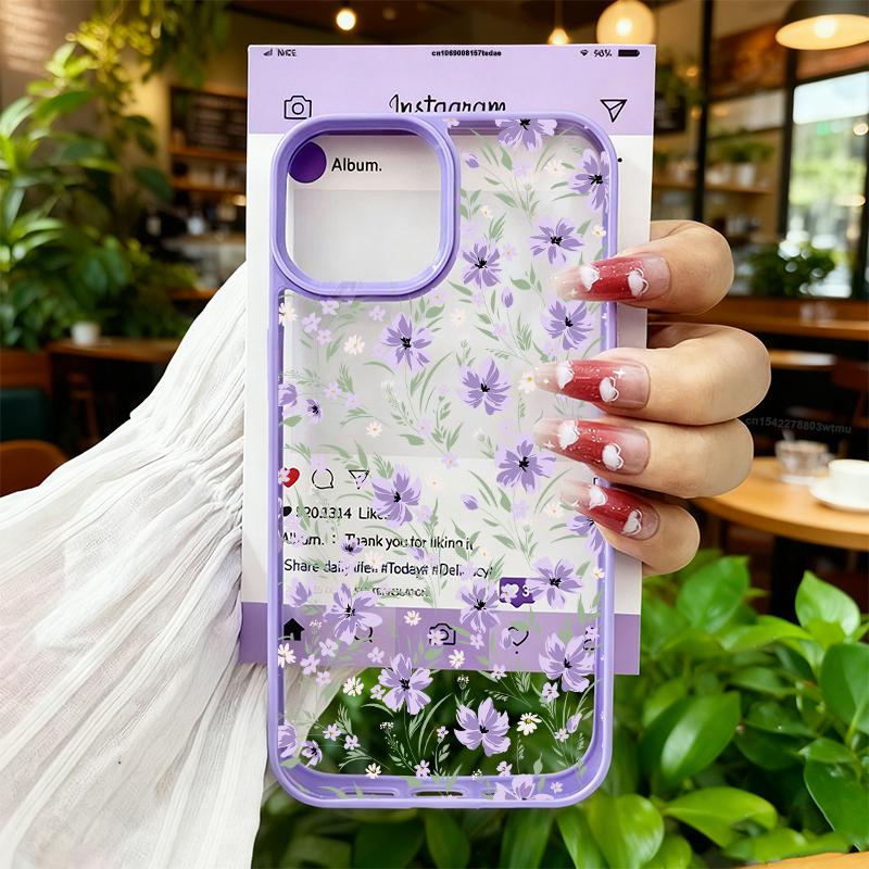 Gentle Beautiful Pink Flowers Case for iPhone 17 16 15 14 13 Pro Max Plus Air X XR 7 8 SE 20 Shockproof Protective Phone Cover