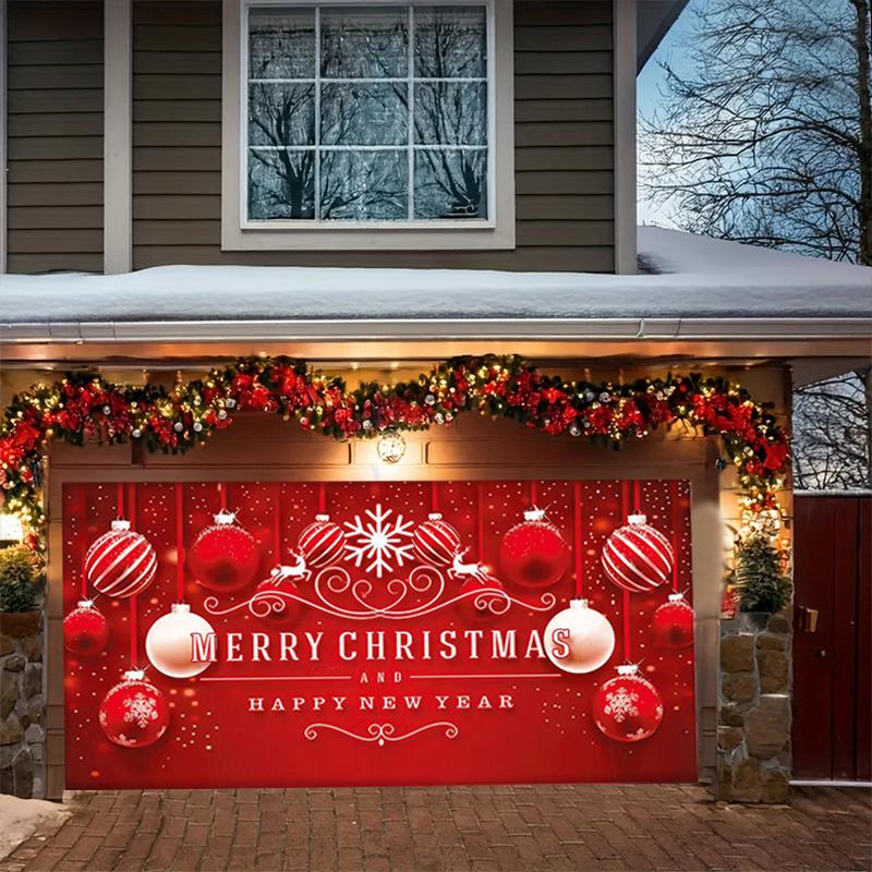 1PC Christmas Garage Door Banner Decorated Garage Door Screen 240x210cm