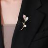 Tulip Brooch, White Jade Corsage, Luxurious and Exclusive Small-scale Design Pin