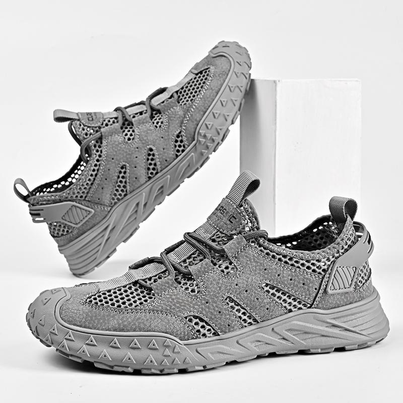 Hollow Out Mens Casual Shoes Fashion Summer Driving Shoes High Quality Male Hiking Footwear Genuine Leather Men Treking Sneakers