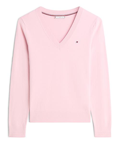 TOMMY HILFIGER Cotton Jersey V-Neck Sweater (T22G0Kto003Wt2Tpg)