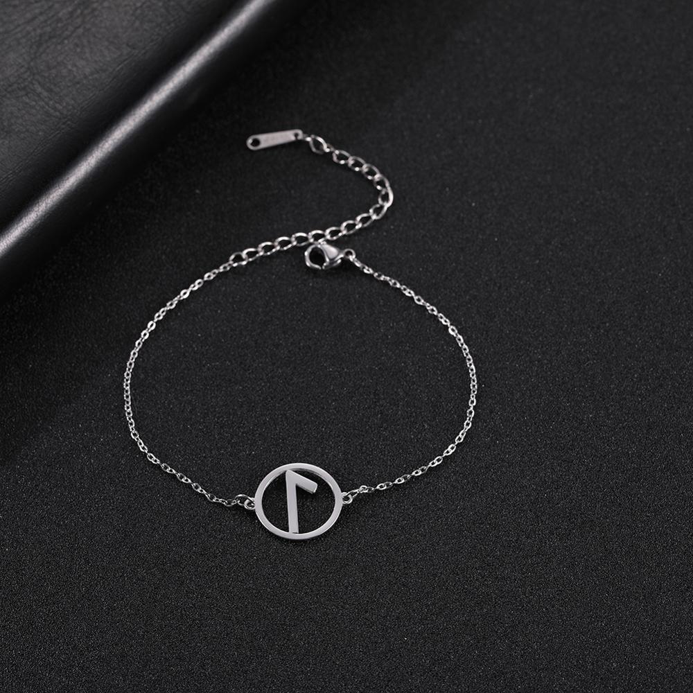 My Shape 24 Viking Runes Odin Stainless Steel Bracelet Adjustable Nordic Small Charm Cuff Bangle Jewelry Gifts for Women Female