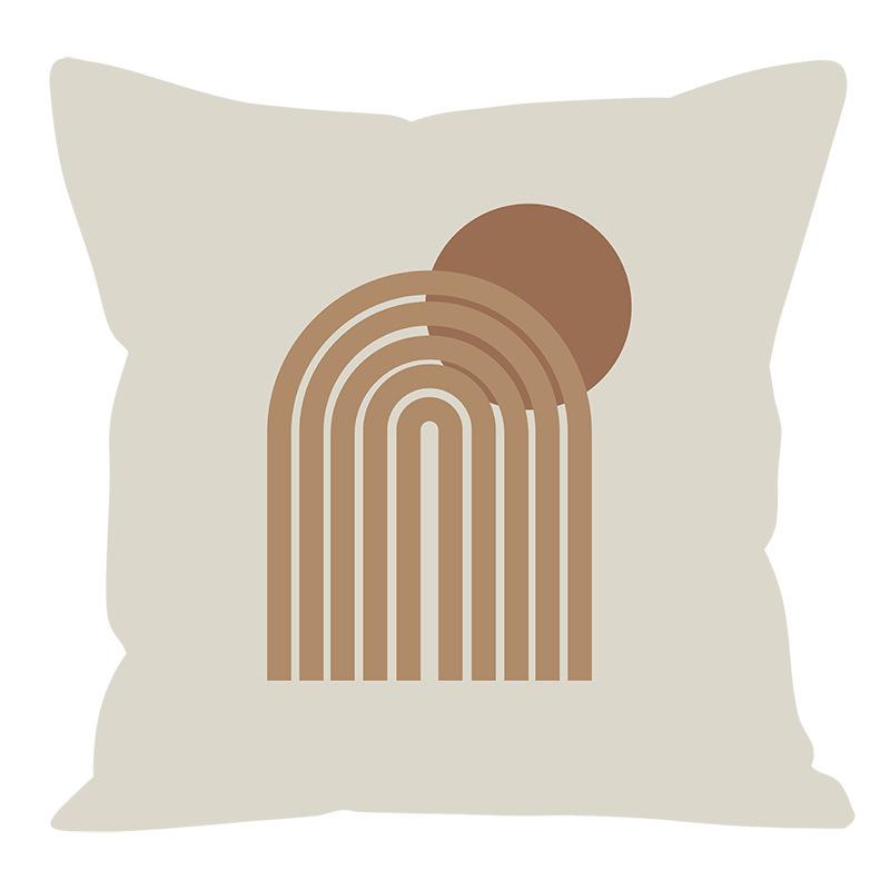 Nordic Geometric Brown Pillowcase Living Room Sofa Bedroom Pillow Yang Tao Bay Window Office Pillow