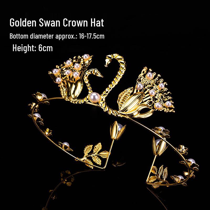 Coroană de Prințesă pentru Zi de Naștere cu Aripi de Pene, Perle și Cristale – Mini Accesorii pentru Copii