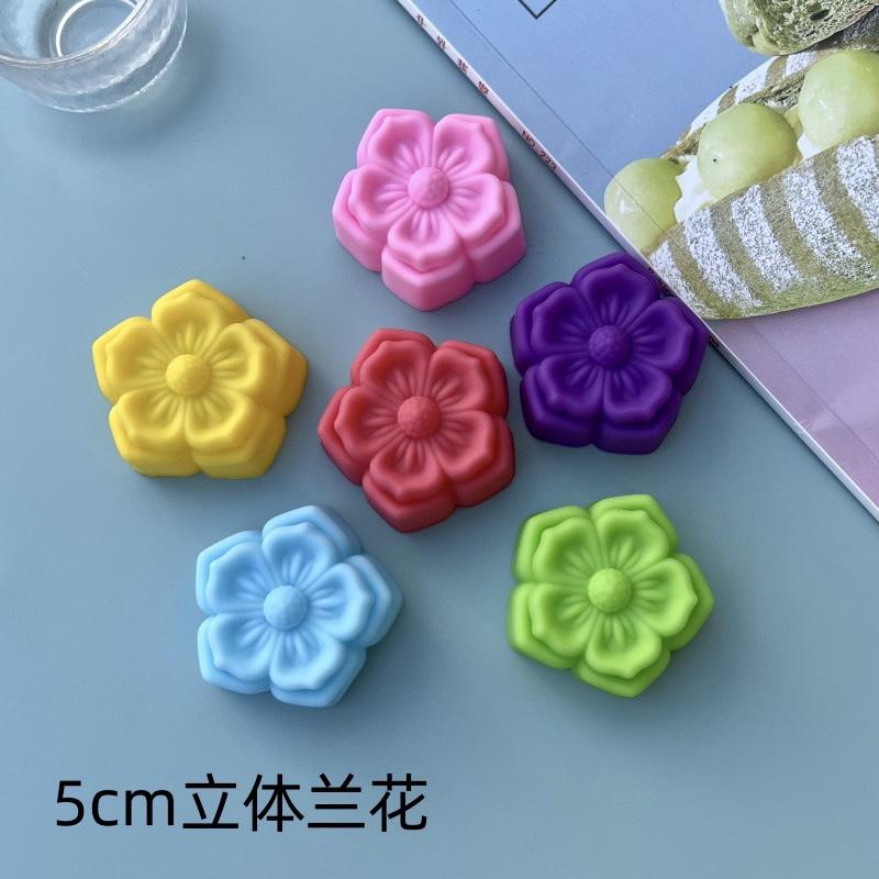 10pcs/lot 5cm Various Flower Designs Silicone Mold Chocolate Pudding Ice Mould Cupcake Cake Tools DIY Mini Soap Candle Molds
