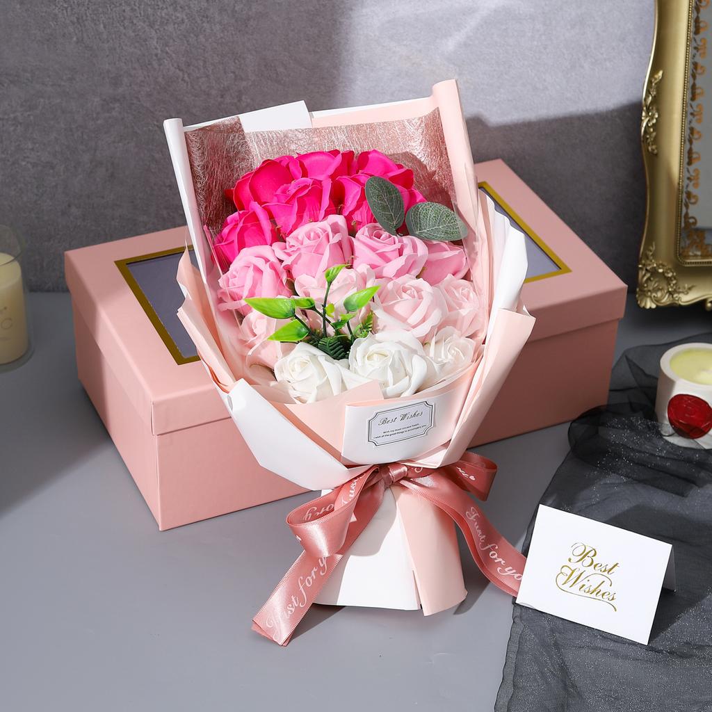 18 Window Roses Soap Bouquet Gift Box Graduation Season Valentine's Day Gift Bouquet
