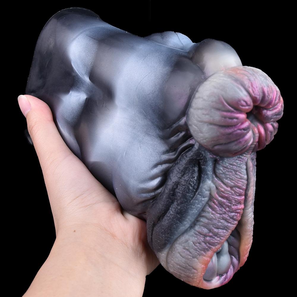 Dual Channel Animal Horse Masturbation Cup Soft Silicone Male Masturbator Realistic Vagina Prostate Massage Adult Sex Toy