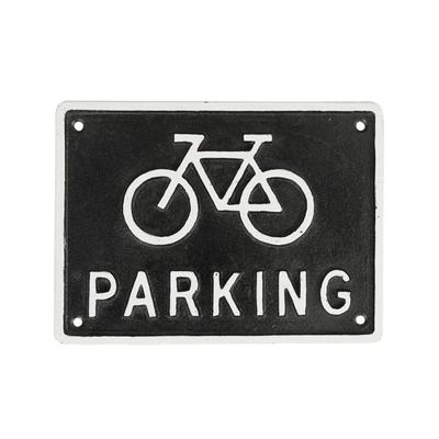 Dulton Eisen FAHRRAD Symbolisch Attraktives Eisenschild für Fahrrad 195 x Schild, PARKEN, Schwarz, Parken, Wandmontiert, 145mm, R855-994BK