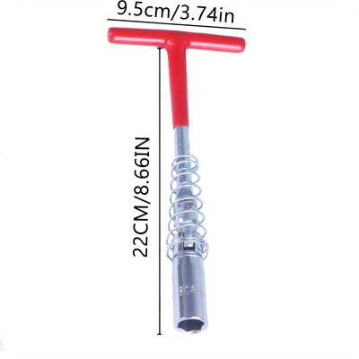 21mm/0.82inch Spark Plug Socket Tool,Easy Bend Flexible Socket Wrench,T-handle Spark Plug Removal Wrench,For Nut Removal