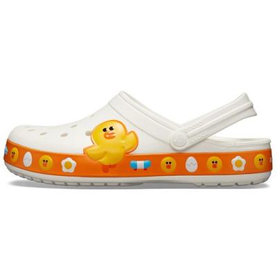 Klassischer Clog Line Friends EVA Runde Zehenpartie Perforierte Schuhe Unisex Clogs Weiß Gelb 205791-100