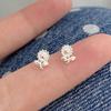 PANJBJ 925 Sterling Silver Bow Knot Earring for Women Texture Tassels Sweet Romantic Korean Jewelry Gift Dropshipping