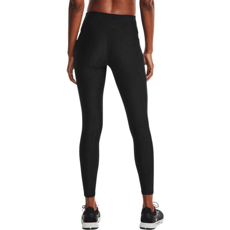 Under Armour HeatGear Solid Logo Print High Waist Compression Workout Leggings Women Leggings Black 1365336-001