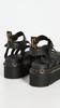 Martens Blaire Quad Strap Sandals Thick Sole Black Hydro Leather Black Hydro Black Black Dr. [27296001 SS22]