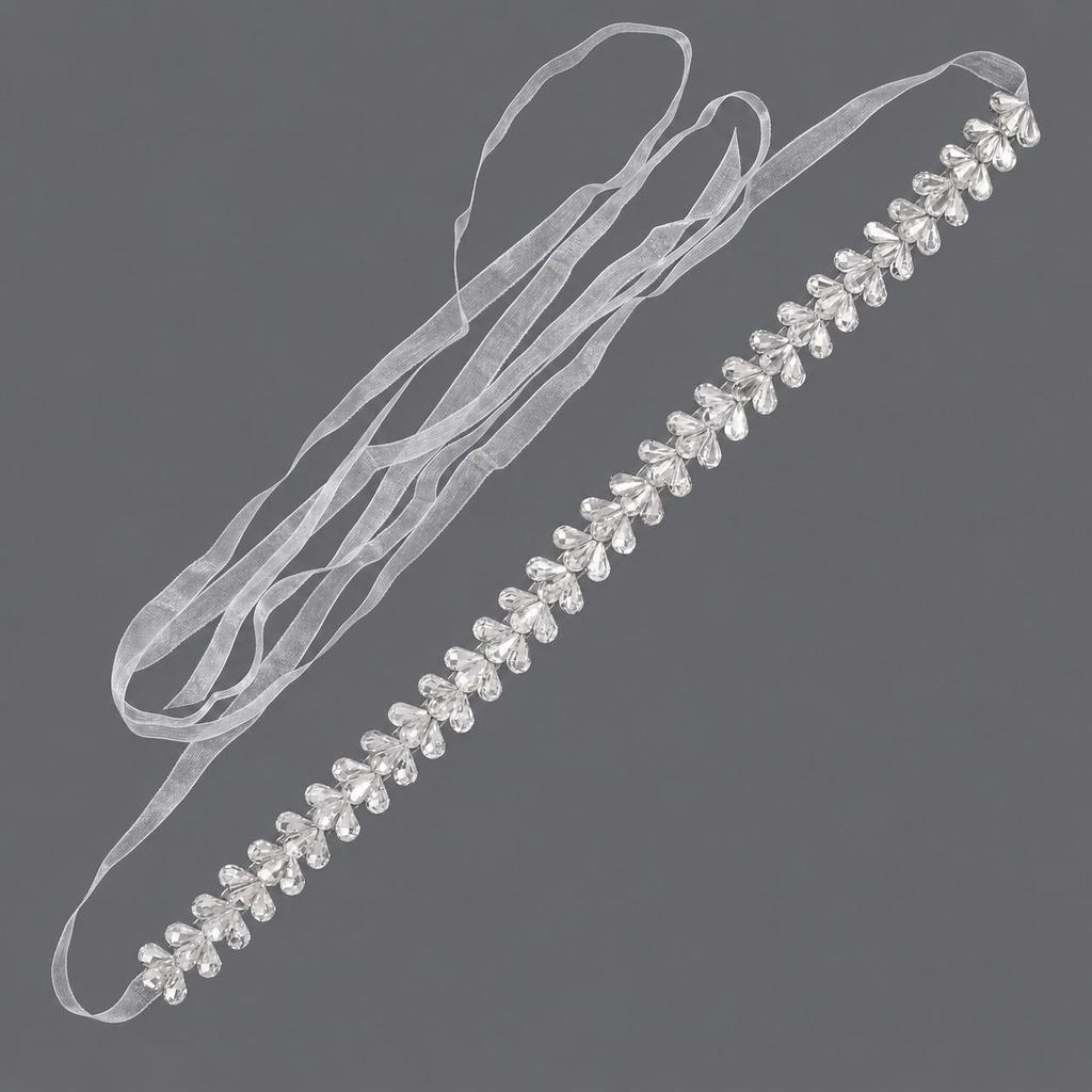 Elegant Silver Rhinestone Wedding Belt – Versatile High-End Dress Accessory for Fashion Shows and Performances