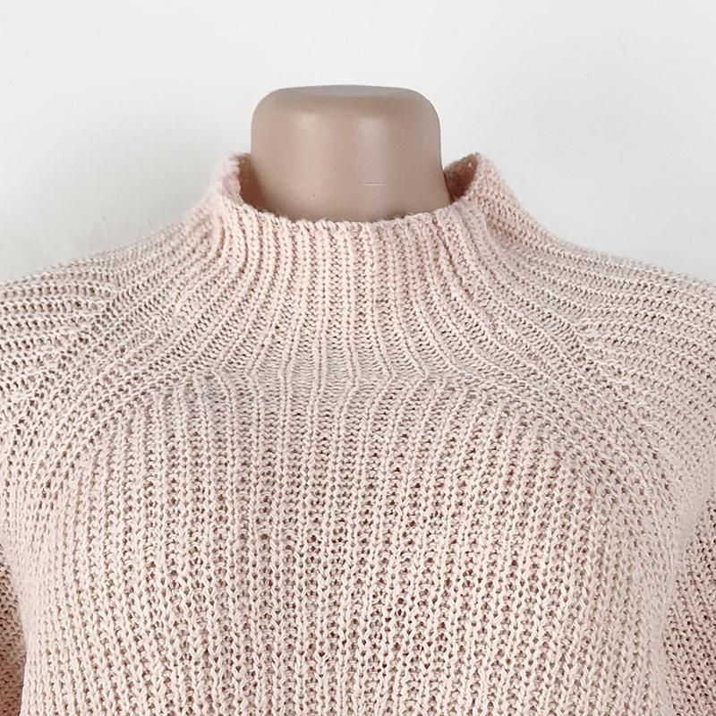 Frauen Rollkragen Übergroßen Gestrickte Kleid Herbst Solide Langarm Casual Elegante Mini Pullover Kleid Winter Kleidung