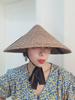 Holiday Style Big Brim Strap Black Brown Straw Hat Straw Hat Women'S Summer Sunshade Sun Protection Beach Sun Hat