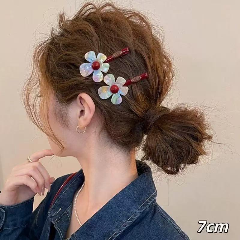 Fashion New  Colorful Floral Style Women's Side Hair Clips Luxurious Women's Hair Clips Bangs Hair Clips