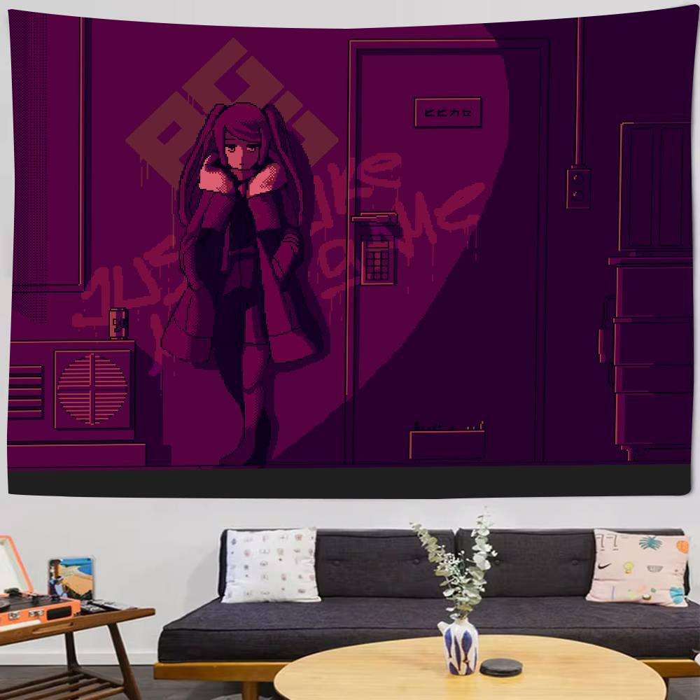 Hot Cool Game Va-11 Hall-A Tapestry Decoration Bedroom Dormitory Background Cloth Holiday Home Party Living Room Club Tapestry