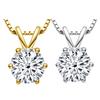 Collana a forma di orecchie di coniglio in Moissanite: Elegante Collana di Lusso con Pendente Rotondo da 1 Carato per Donna