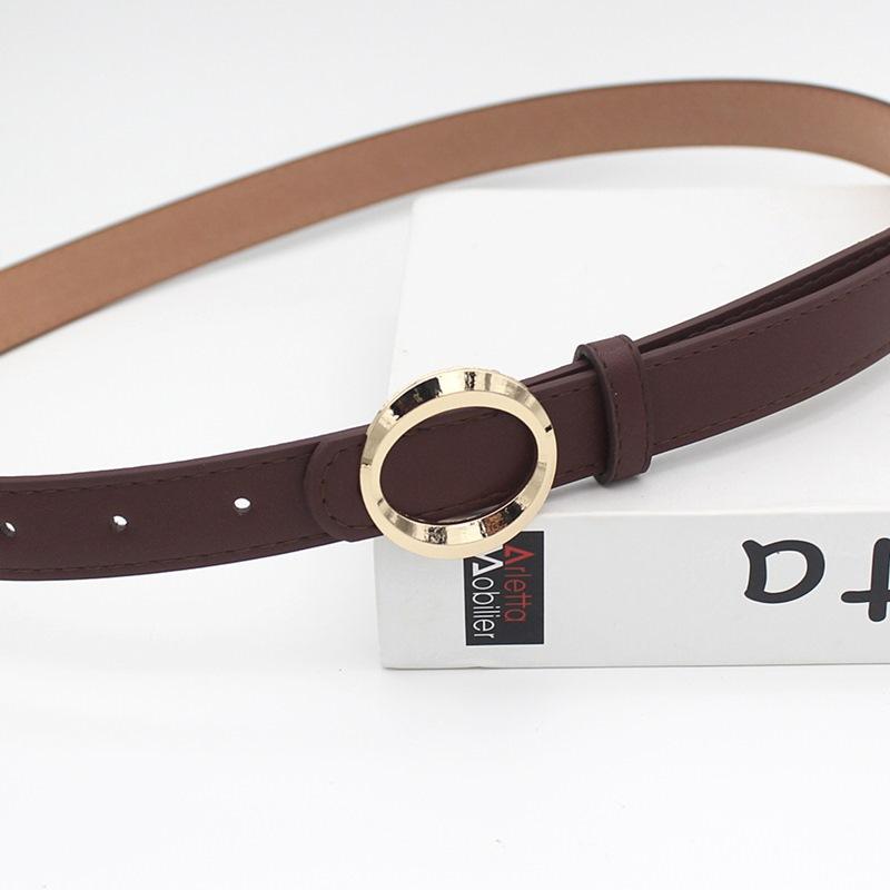 Student Jeans Decorative Pu Belt Women'S Circle Gold Alloy Multi-Colored Belt Women'S