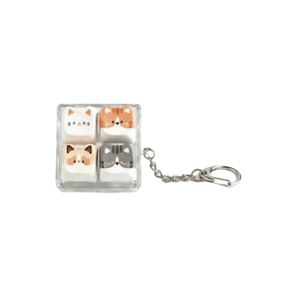 Finger-Tip Pressing Fidget Keychain Cat Fidget Toy Keyboard Fidget Toy Keycap Keychain  Gifts