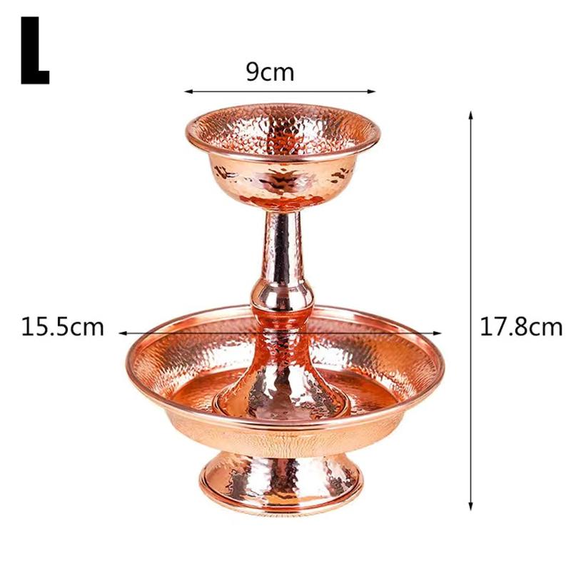 Red Buddhist Guardian Cup Furnishing Copper Handicraft Hammer Tibetan Interior Buddhism Holy Water Plate Home Gift Decorative