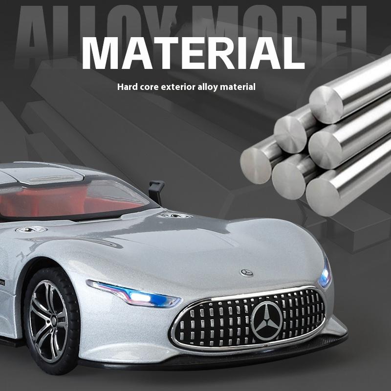 1/24 Benz AMG Alloy Model Car with Sound and Light Feedback Sports Car Model Table Decoration Suitable for Boys As A Gift