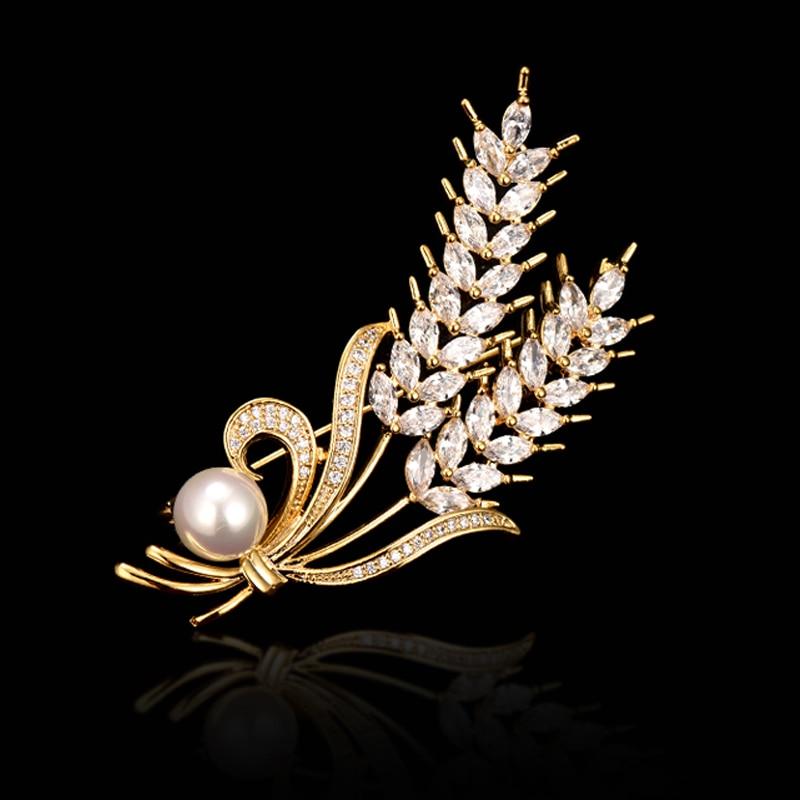 

Rhinestone Wheat Ear Brooches Collar Pins For Suit Shining Women Men S Gathering Party Event Brooches JewelryFashion Jewelry