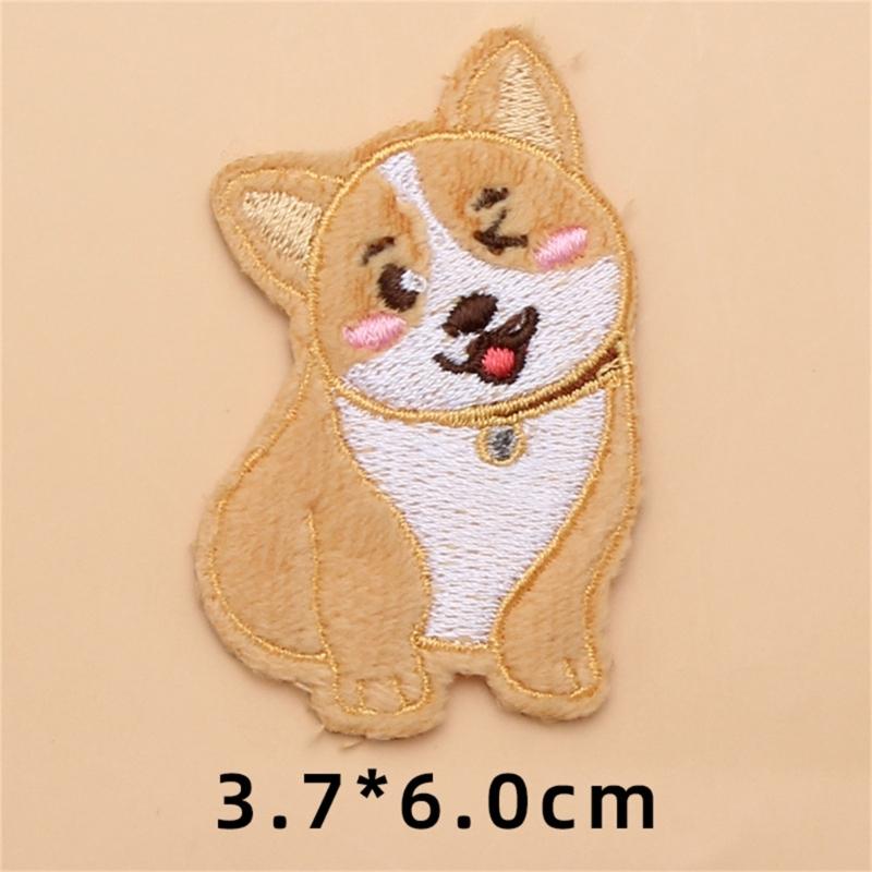 10Pcs Dog Embroidery Iron On Patches Adhesive Embroidery Appliques For Clothing Jackets Bags Hat Decoration and Sewing